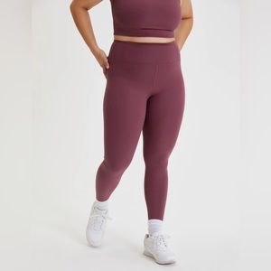 RIB Sz Medium Girlfriend Collective Leggings 23.75” inseam Color Goji